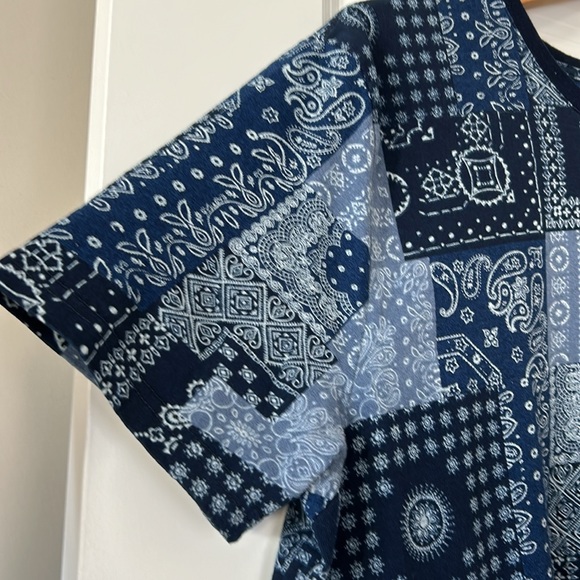 Lucky Brand Indigo Bandana Print Tee Shirt Men's XL - Picture 6 of 13